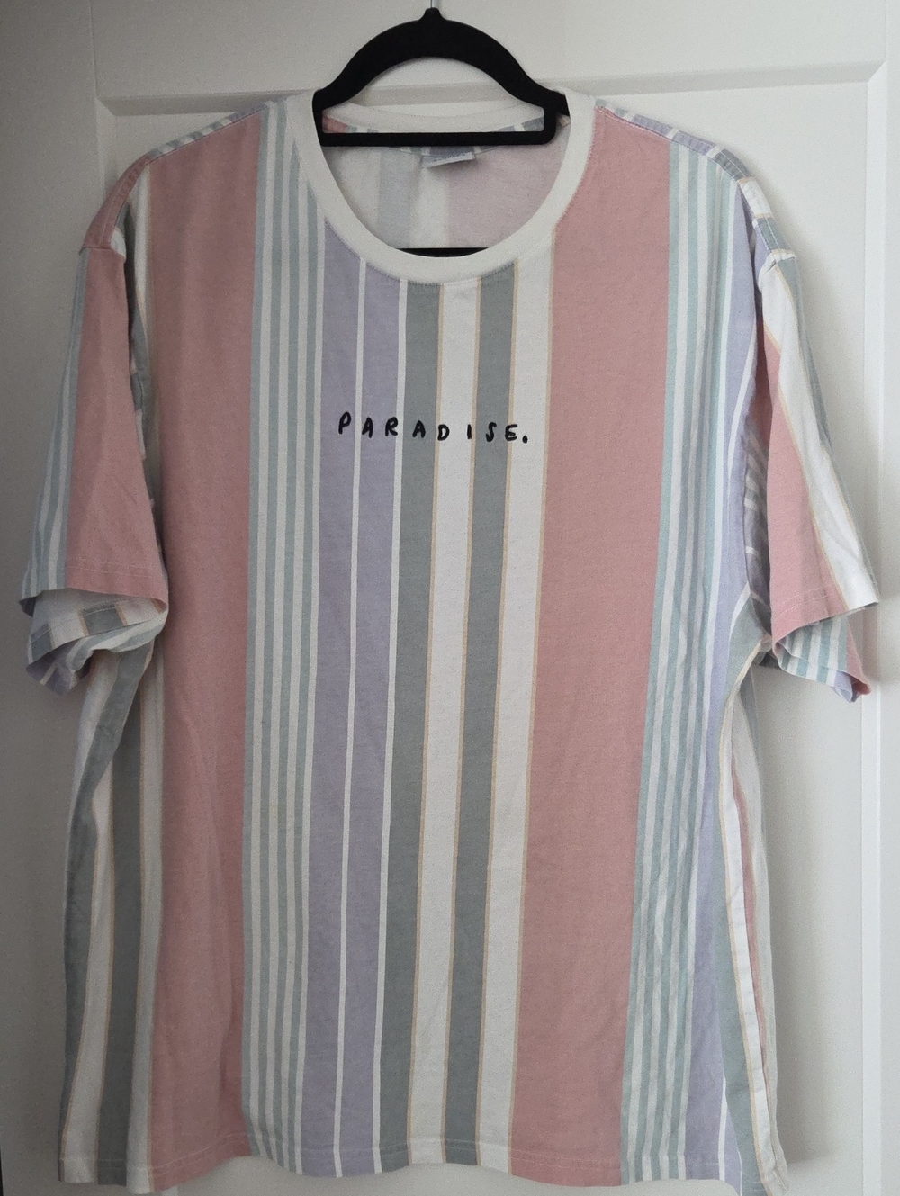 Cotton On Pastel Pink & Multi-Stripe 'Paradise' Short Sleeve Tee